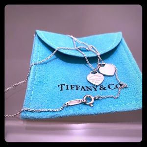 Tiffany & Co. Silver Double Mini Heart Necklace